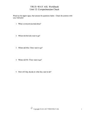 True Way Asl 2 5 Worksheet Answers